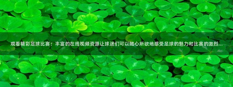 观看精彩足球比赛：丰富的在线视频资源让球迷们可以随心所欲地感